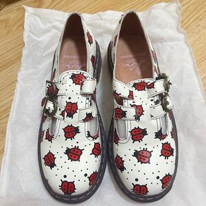 Brand new Mary Jane leather shoes vintage style handmade white flat shoes